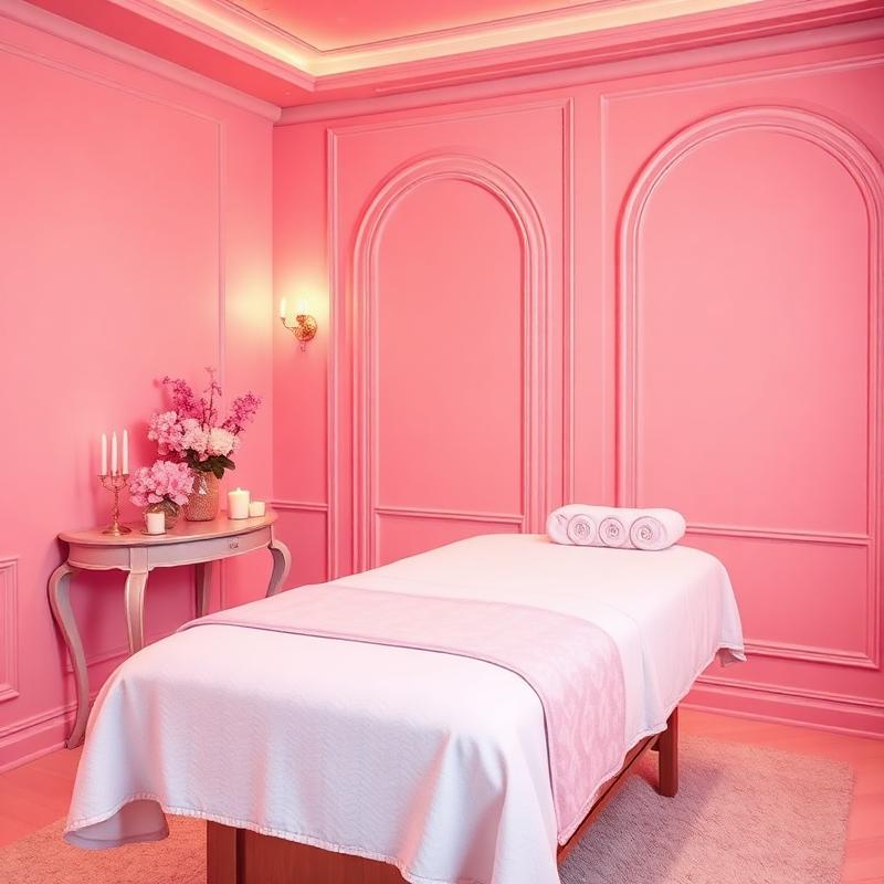 Stunning pink massage room interior